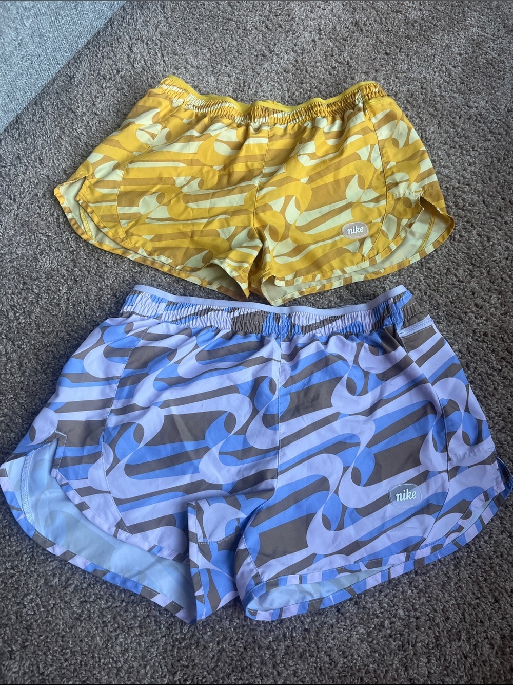 Bundle Nike Women’s Athletic Shorts - Yellow & Purple Patterns Size M